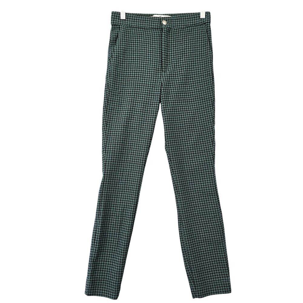 Hollister Green Black Leggings Pants Stretch Y2k Skinny High Rise Women's Size S